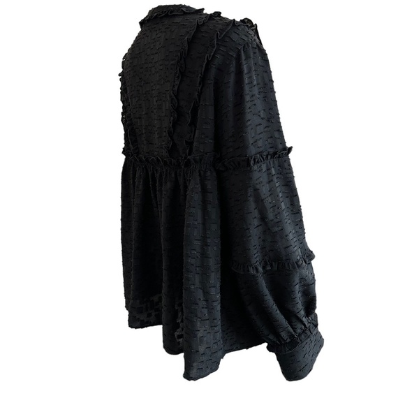 IRO Blouse Women's Size 34/US 4 Black Keyhole Neckline Long Sleeves with button - Picture 7 of 16